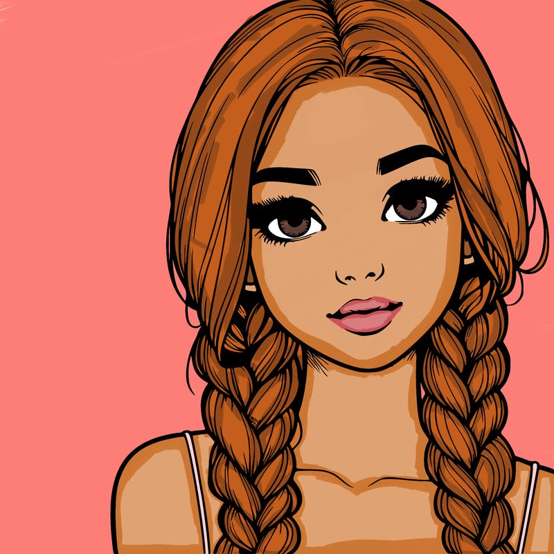 realistic girl with braids