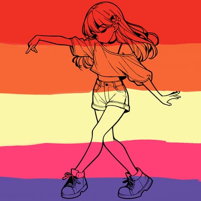 realistic girl danceing