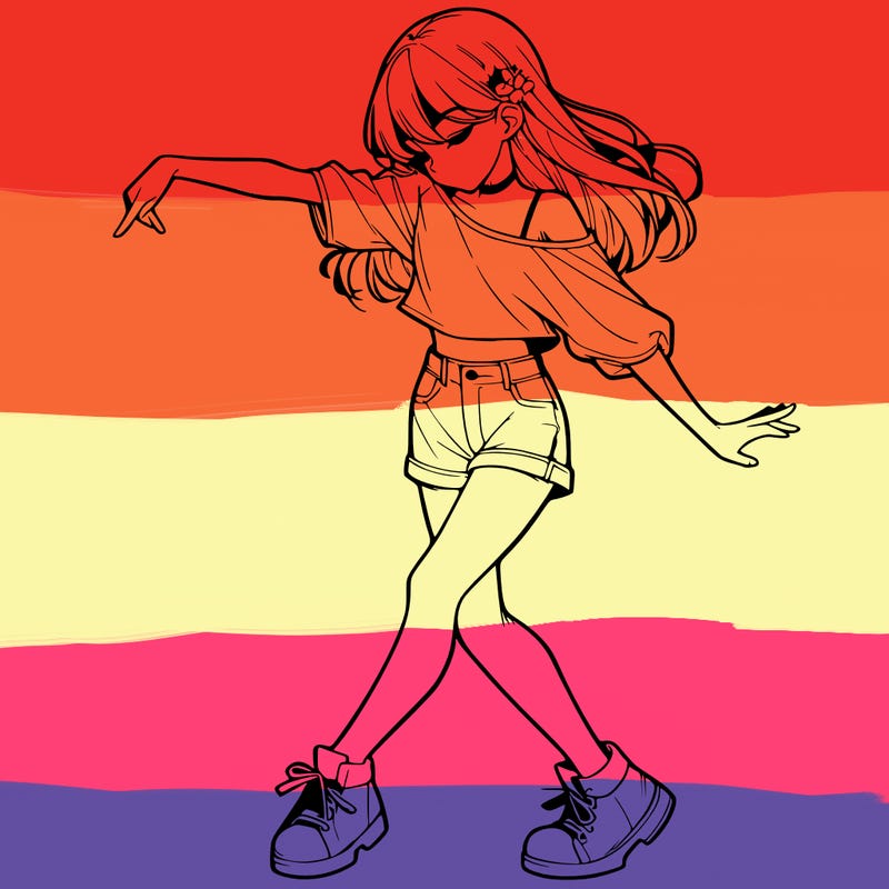 realistic girl danceing