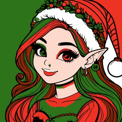 christmas girl elf realistic