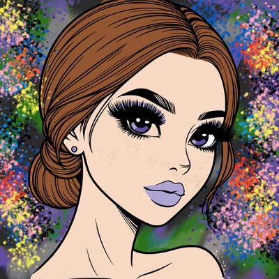 realistic girl with lashes