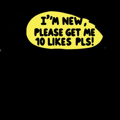 kitty taking a nap dream talking and saying "i'm new, please get me at least 10 likes pls!!"