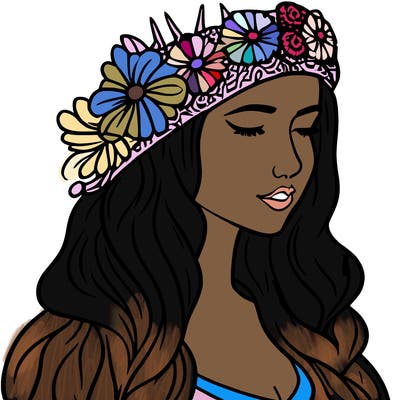 girl with flowers crown