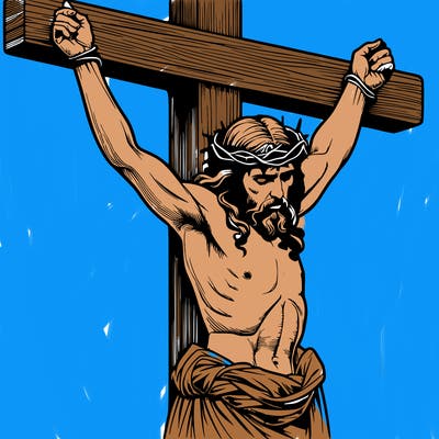 jesus realistic on the cross