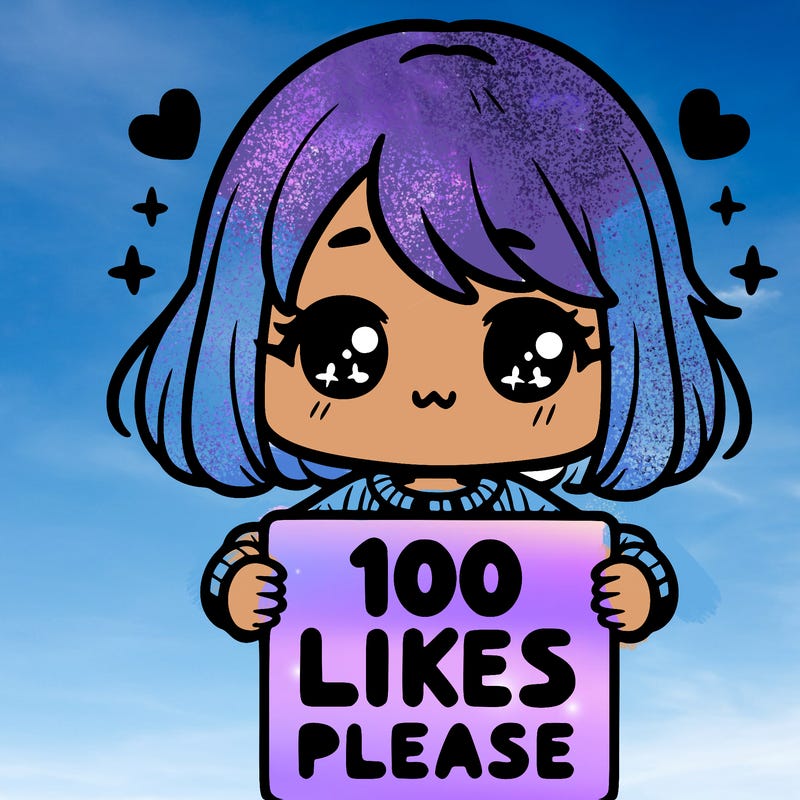cute girl holding a sign saying 100 likes please