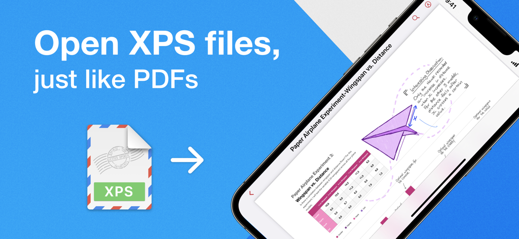Winmail Viewer Letter Openerアプリを使用してiPhoneでXPSファイルを開いて表示する方法を示すスクリーンショット