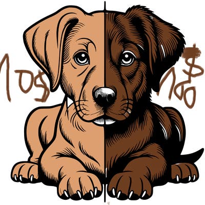 realistic dog split picture