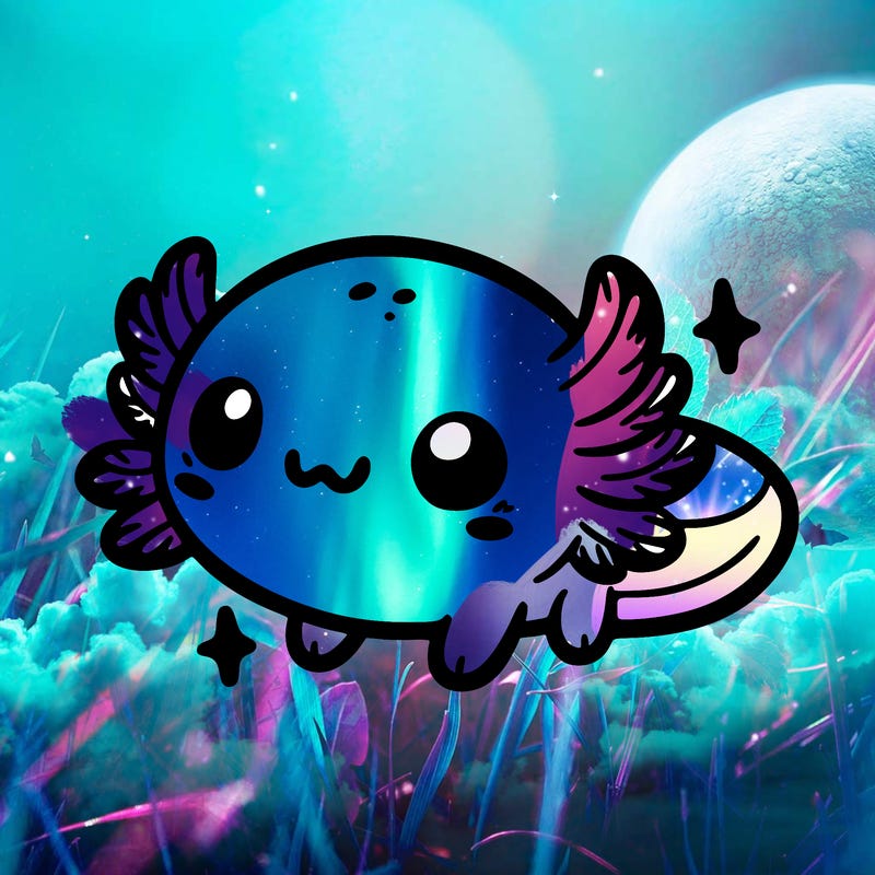 cute easy baby axolotl