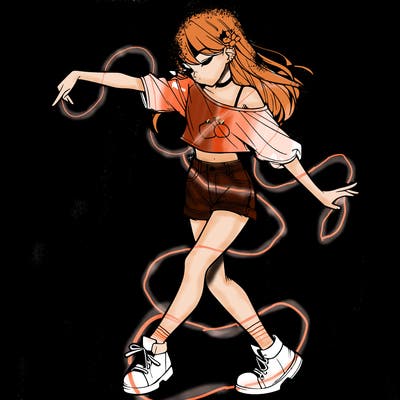 realistic girl danceing