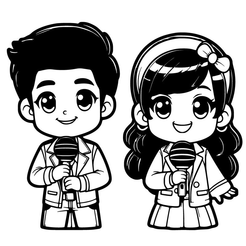 apt song rosie and bruno mars realistic boy and girl with microphone