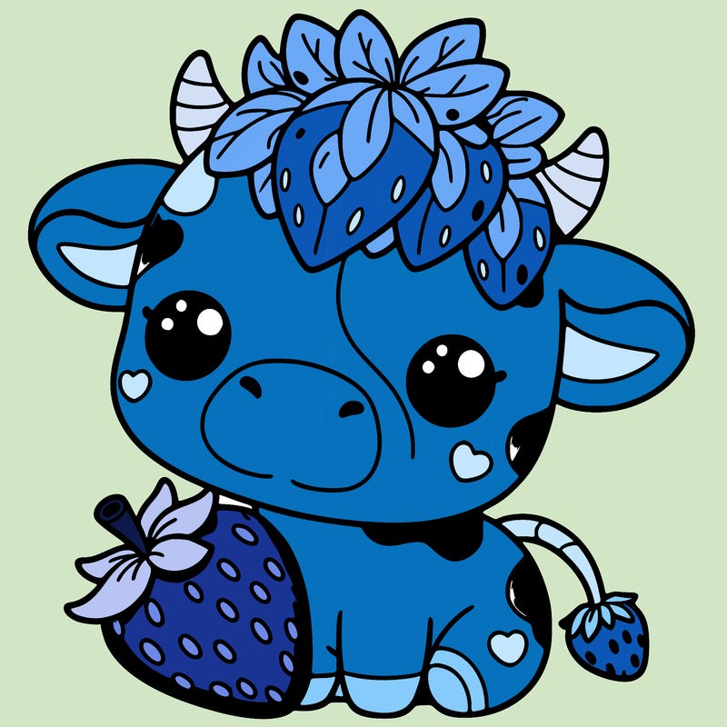 cute strawberry cow
