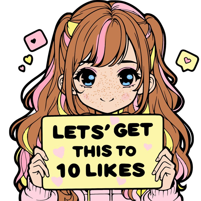 girl holding up sign that says let’s get this to 10 likes realistic