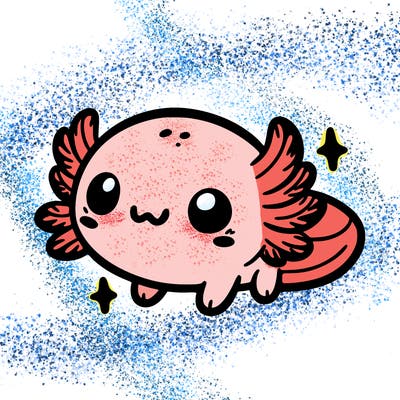 cute easy baby axolotl