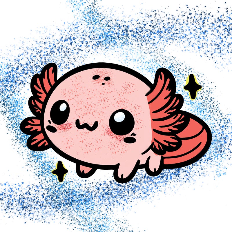 cute easy baby axolotl