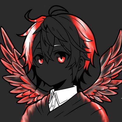 anime boy with wings