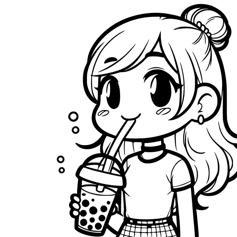 girl drinking boba