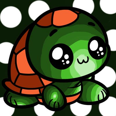 cute little animated turtle