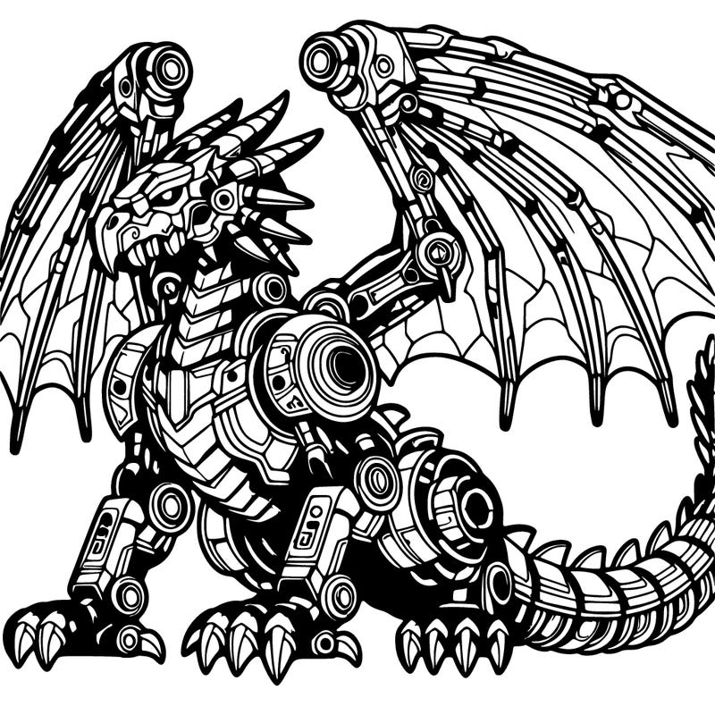 detailed robot dragon