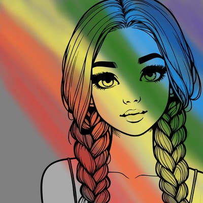 realistic girl with braids