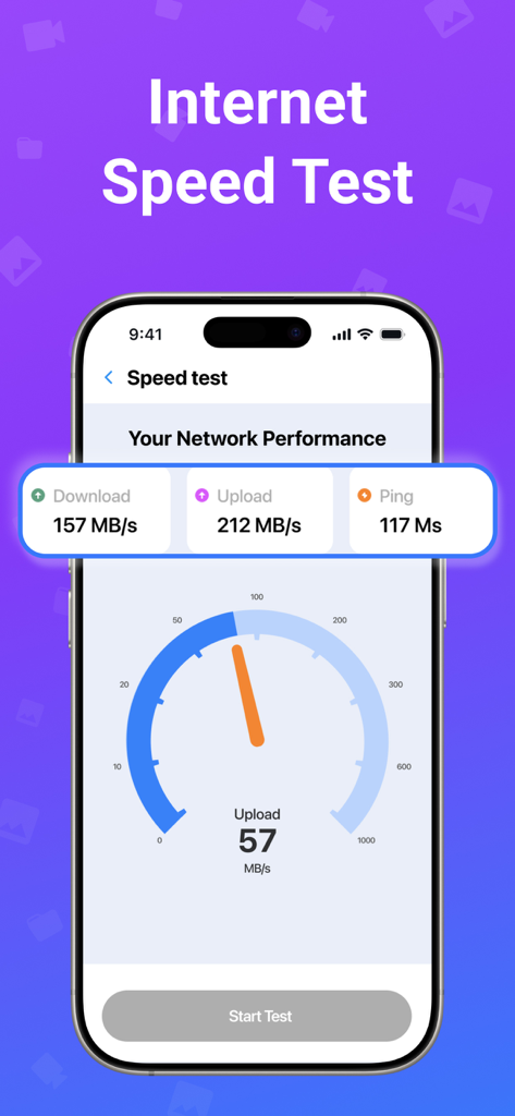 Storage Cleaner - Boost Mobile - iPhone screen displaying internet speed test results including download and upload speeds