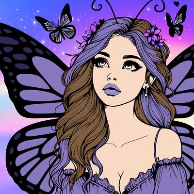 butterfly fairy realistic girl