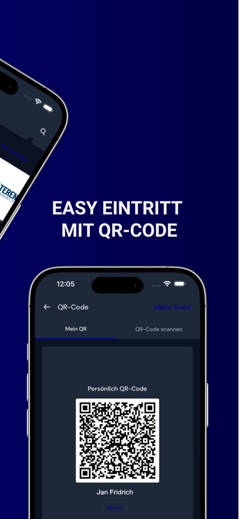 HREX - A mobile phone screen showing a personal QR code for easy event check in through the HREX app