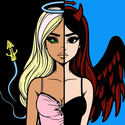 devil vs angel realistic girl
