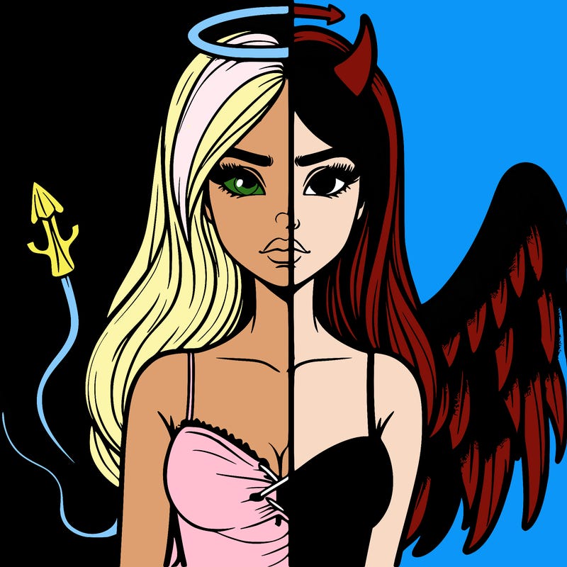 devil vs angel realistic girl