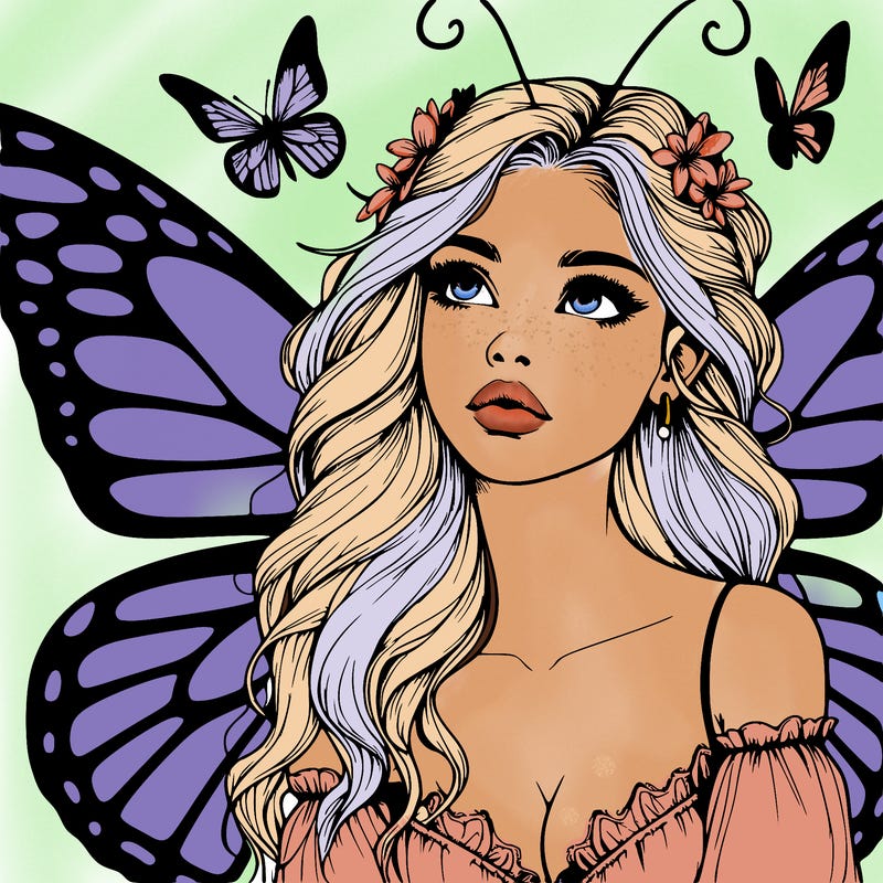 butterfly fairy realistic girl
