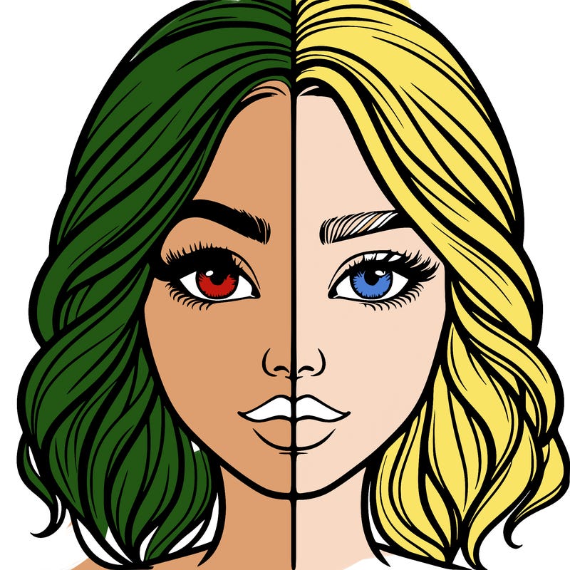 realistic girl split half