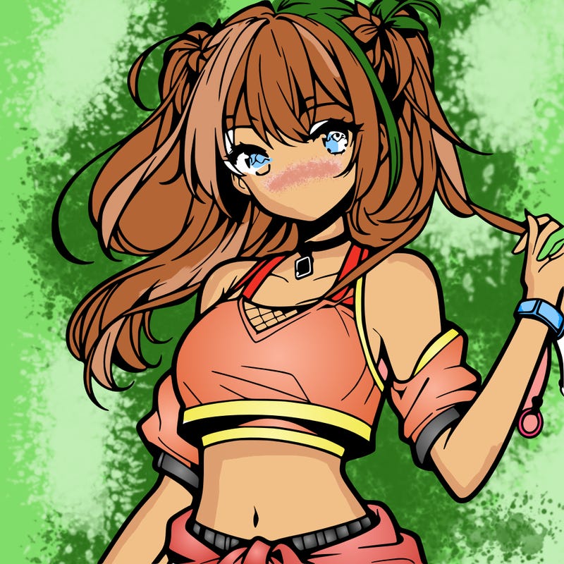 anime girl with crop top