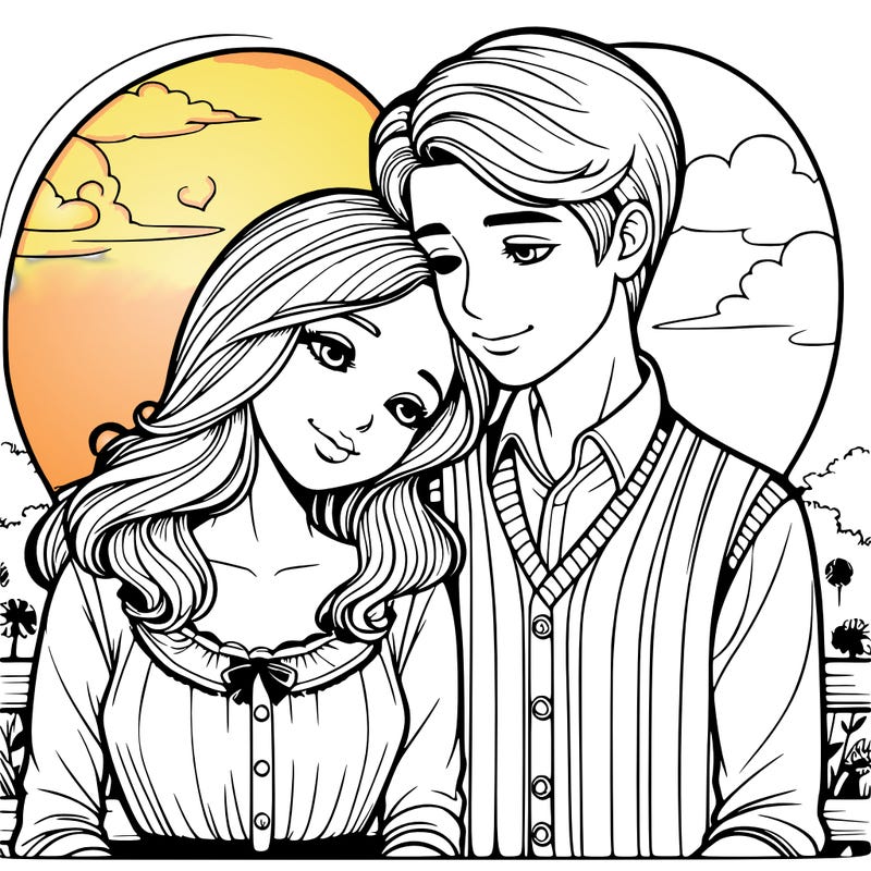 realistic girl and boy in love