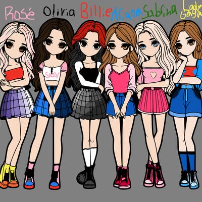 a group of girls realistic