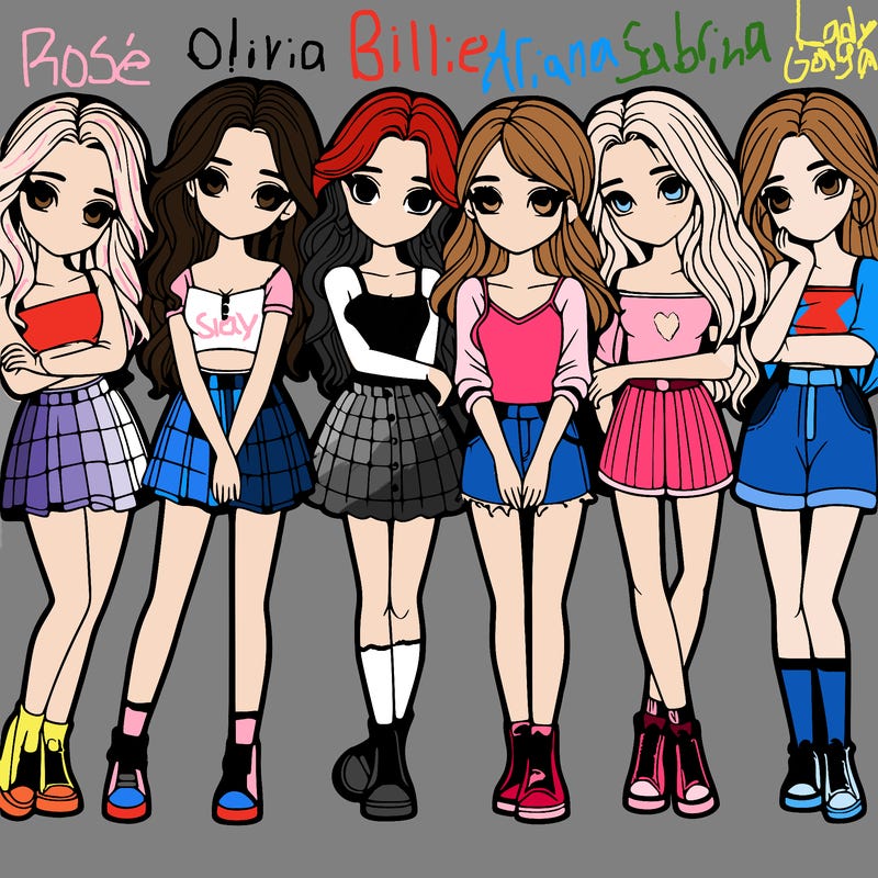 a group of girls realistic