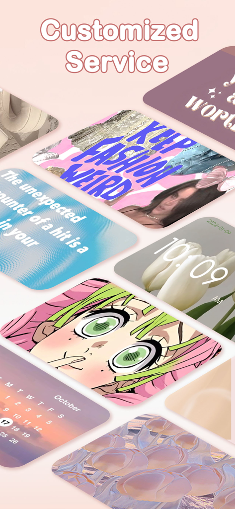 LockWidget: Lock Screen,Themes - A collection of diverse aesthetic lock screen themes and widgets including anime and floral designs