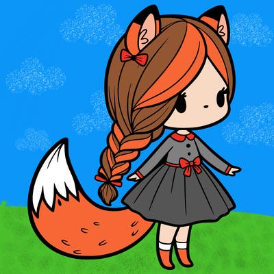 girl with fox tail