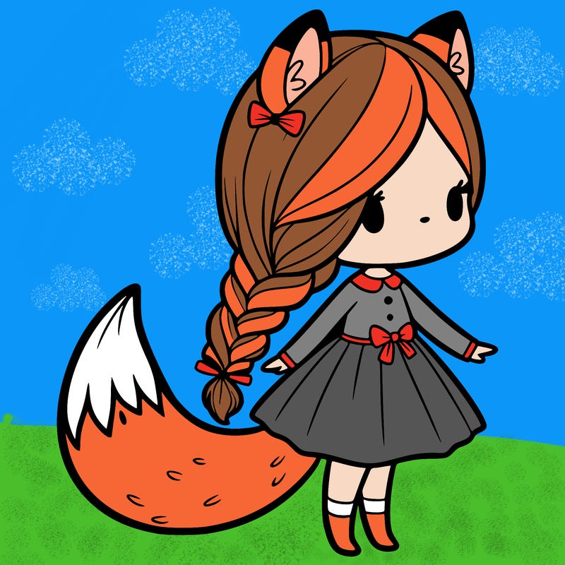 girl with fox tail