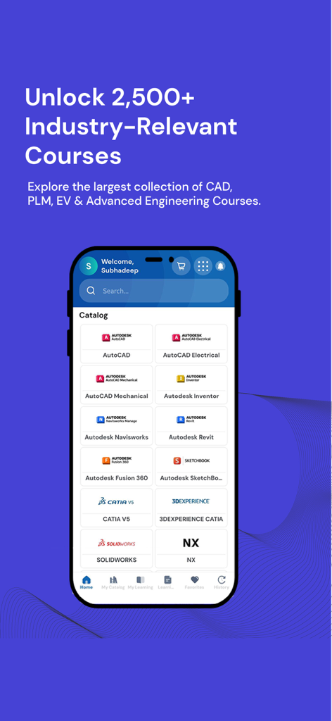 iGETIT - Upskilling Engineers - iGETIT app screenshot showing the catalog of engineering and CAD software courses.