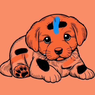 a cute realistic puppy