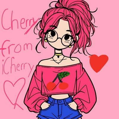 girl with a messy ponytail glasses a baggy crop top and jean shorts