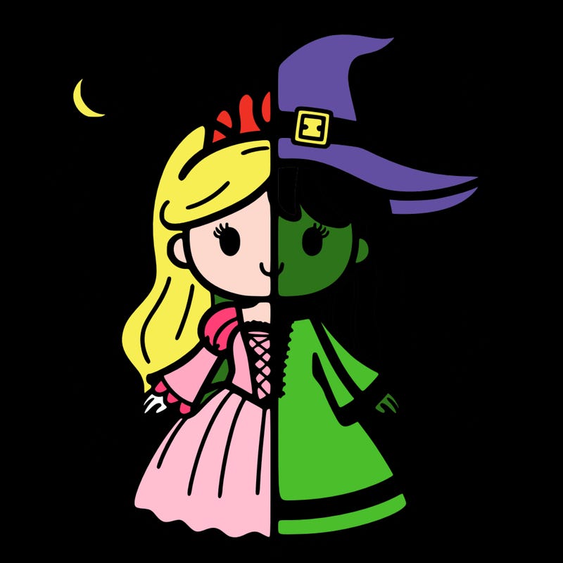 split princess and witch