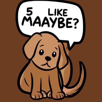 a puppy that says 5 like maybe