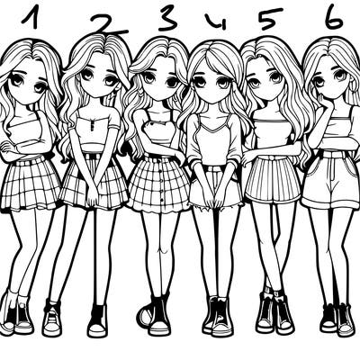 a group of girls realistic