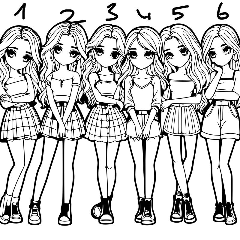 a group of girls realistic