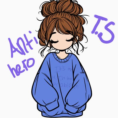 girl with baggy sweatshirt and messy bun