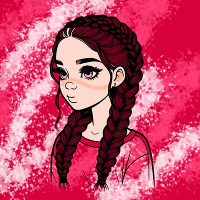 realistic girl with braids