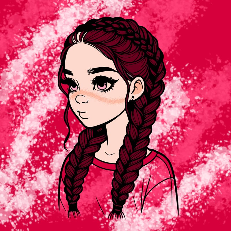 realistic girl with braids