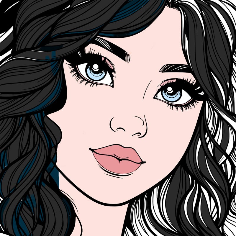 beautiful realistic girl close up to the camera with wavy hair,