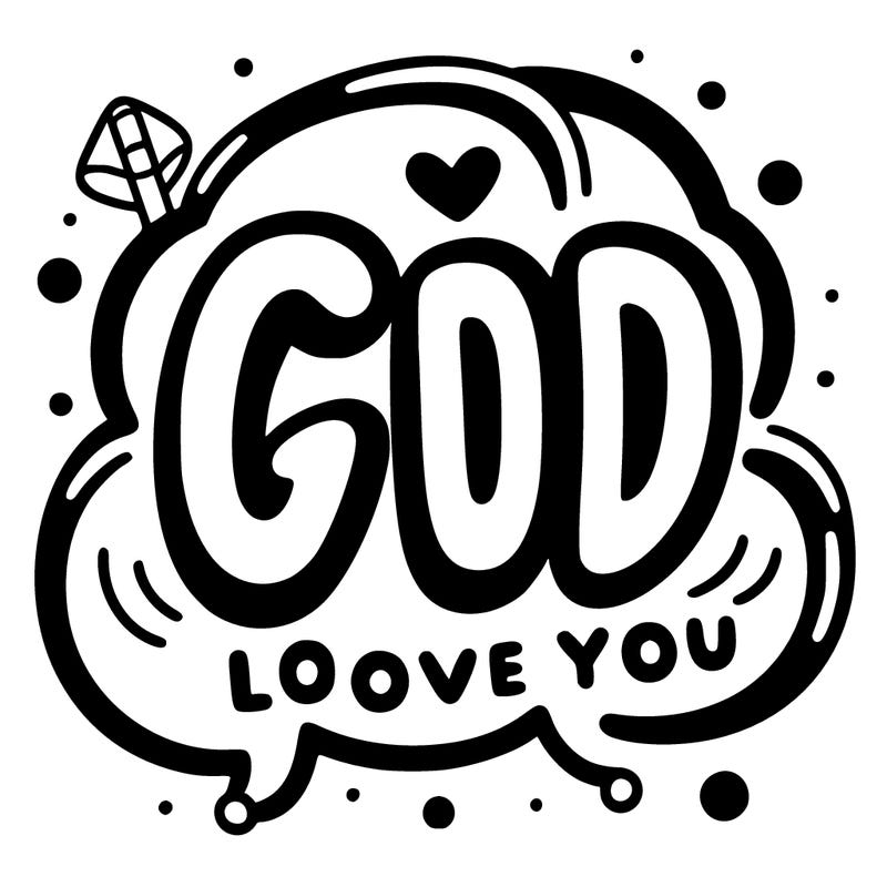 bubble letters that say god loves you