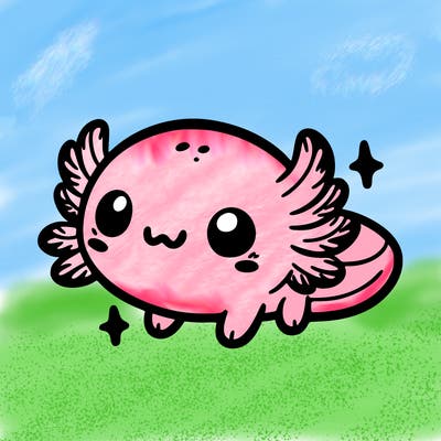 cute easy baby axolotl